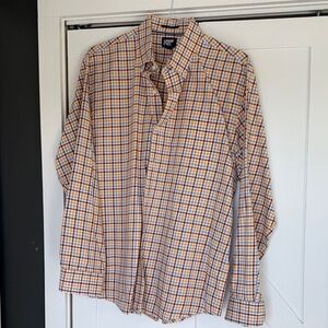 Lands' End Men's No Ieon Twill Traditional Fit Plaid Shirt